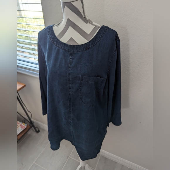 Soft Surroundings Tencel Denim Top - Picture 2 of 7
